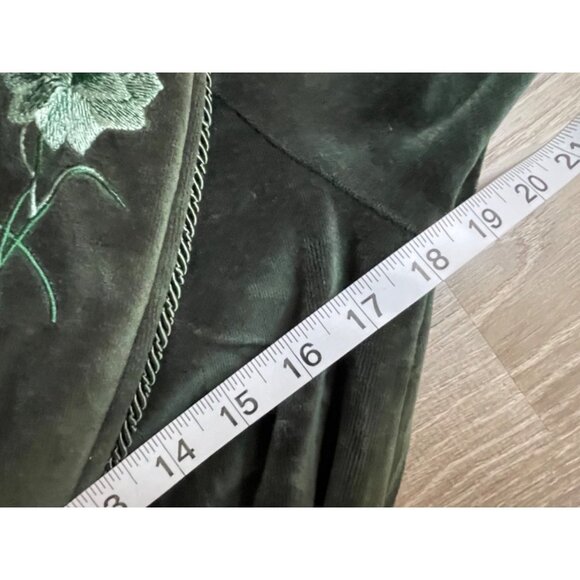 Jasmine Rose Forest Green Embroidered Full Length Belted Robe Sz S - Picture 7 of 9